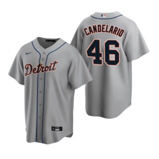 Men's Jeimer Candelario Detroit Tigers Cool Base Jersey Gray