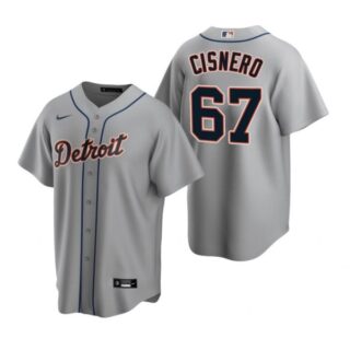 Men's Jose Cisnero Detroit Tigers Cool Base Jersey Gray