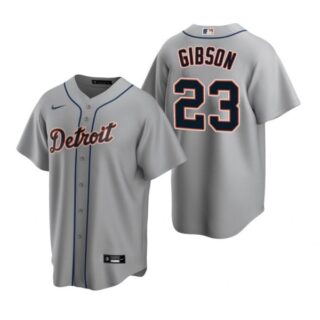 Men's Kirk Gibson Detroit Tigers Cool Base Jersey Gray
