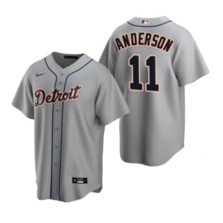 Men's Sparky Anderson Detroit Tigers Cool Base Jersey Gray