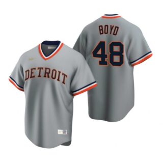 Men's Matthew Boyd Detroit Tigers Cool Base Jersey Gray Cooperstown