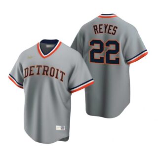 Men's Victor Reyes Detroit Tigers Cool Base Jersey Gray Cooperstown