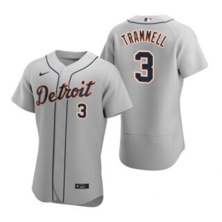 Men's Alan Trammell Detroit Tigers Flex Base Jersey Gray