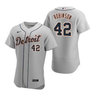 Men's Jackie Robinson Detroit Tigers Flex Base Jersey Gray