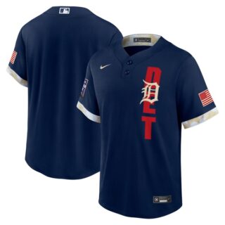 Youth Detroit Tigers 2021 MLB All-Star Navy Jersey Worn In-Game - Stitched