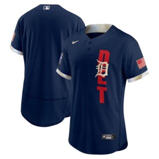 Men's - Flex Base Detroit Tigers 2021 MLB All-Star Navy Jersey Worn In-Game - Stitched