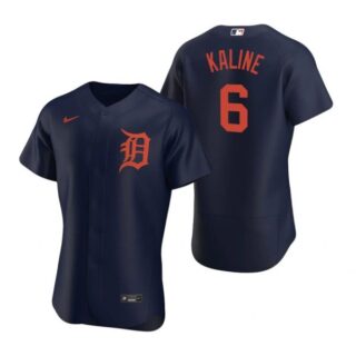 Men's Al Kaline Detroit Tigers Flex Base Jersey Navy Orange