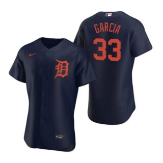 Men's Bryan Garcia Detroit Tigers Flex Base Jersey Navy Orange
