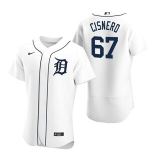 Men's Jose Cisnero Detroit Tigers Flex Base Jersey White