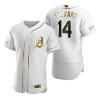 Men's Christin Stewart Detroit Tigers Flex Base Jersey White Golden