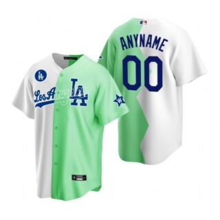 Men's Los Angeles Dodgers Custom White Green 2022 MLB All-Star Split Jersey