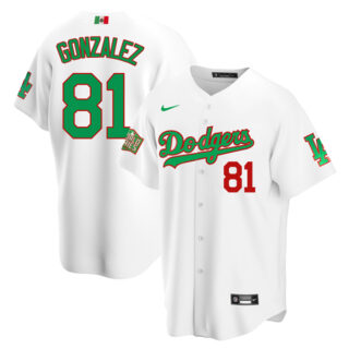 Men's Victor Gonzalez Los Angeles Dodgers Cool Base Jersey Mexican Heritage Night Mexico White