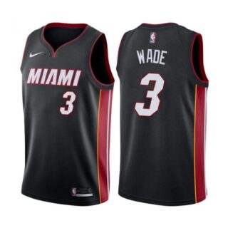 Men's Dwyane Wade Miami Heat Basketball Jersey Black