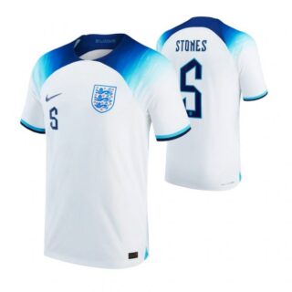 Youth John Stones England National Team White Home Soccer Jersey 2022-23