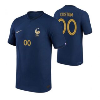 Men's Custom France National Team Navy Home 2022-23 Jersey