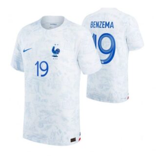Men's Karim Benzema France National Team White Away 2022-23 Jersey