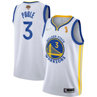 Men's Golden State Warriors Jordan Poole 2022 NBA Champions Stitched Jersey White