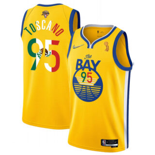 Men's Golden State Warriors Juan Toscano-Anderson 2022 NBA Champions Mexico Edition Stitched Jersey Statement Gold