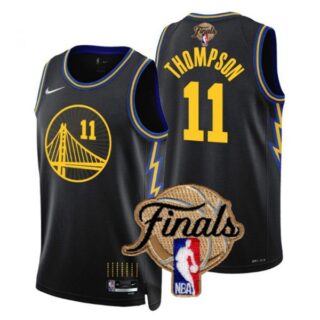 Men's Golden State Warriors Klay Thompson 2022 NBA Finals Stitched Jersey - Black