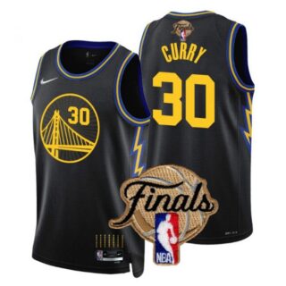Men's Golden State Warriors Stephen Curry 2022 NBA Finals Stitched Jersey - Black