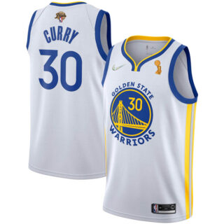 Men's Golden State Warriors Stephen Curry 2022 NBA Champions Stitched Jersey White