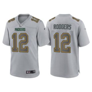 Men's Green Bay Packers Aaron Rodgers Gray Atmosphere Fashion Stitched Jersey