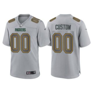 Men's Green Bay Packers Custom Gray Atmosphere Fashion Stitched Jersey