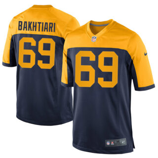 Men's #69 David Bakhtiari Green Bay Packers Navy Yellow Game Alternate Jersey Stitched