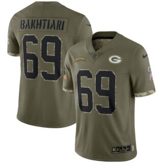 Youth David Bakhtiari Green Bay Packers Olive 2022 Salute To Service Jersey Stitched