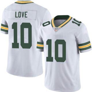 Men's #10 Jordan Love Green Bay Packers Limited Jersey Stitched White