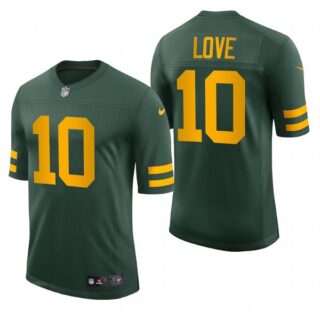 Men's Jordan Love Green Bay Packers 50s Classic Throwback Vapor Limited Jersey Green Stitched