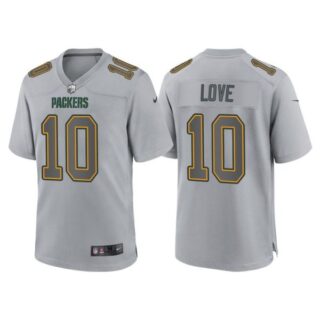 Men's Green Bay Packers Jordan Love Gray Atmosphere Fashion Stitched Jersey