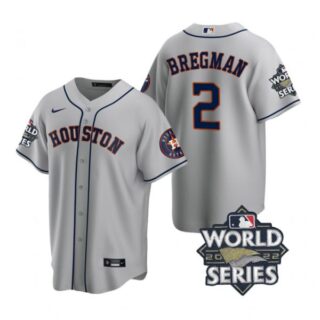 Men's Houston Astros Alex Bregman 2022 World Series Gray Road Stitched Jersey