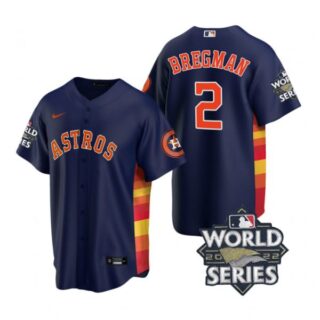 Men's Houston Astros Alex Bregman 2022 World Series Navy Alternate Stitched Jersey