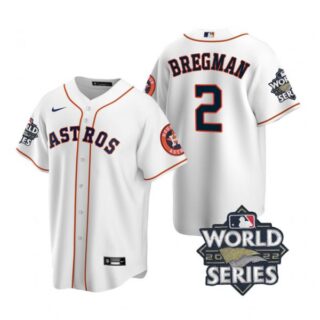 Men's Houston Astros Alex Bregman 2022 World Series White Home Stitched Jersey