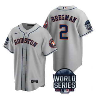 Youth Houston Astros Alex Bregman 2021 World Series Stitched Jersey Cool Base Gray