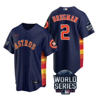 Youth Houston Astros Alex Bregman 2021 World Series Stitched Jersey Cool Base Navy
