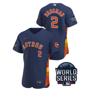 Men's Houston Astros Alex Bregman 2021 World Series Stitched Jersey Flex Base Navy