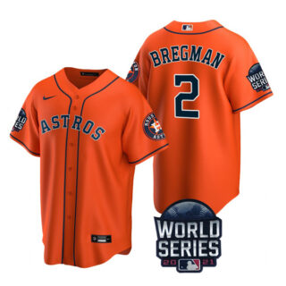 Youth Houston Astros Alex Bregman 2021 World Series Stitched Jersey Cool Base Orange