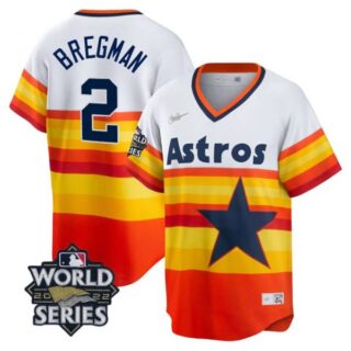 Men's Houston Astros Alex Bregman 2022 World Series Rainbow Stitched Jersey