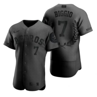 Men's Craig Biggio Houston Astros Flex Base Jersey Black Award