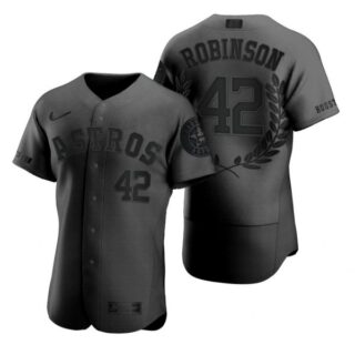 Men's Jackie Robinson Houston Astros Flex Base Jersey Black Award