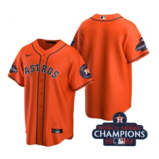 Men's Blank Houston Astros 2022 World Series Champions Orange Stitched Jersey