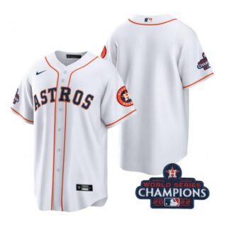 Men's Blank Houston Astros 2022 World Series Champions White Stitched Jersey