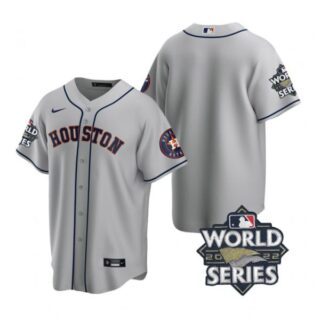 Men's Houston Astros 2022 World Series Gray Road Stitched Jersey
