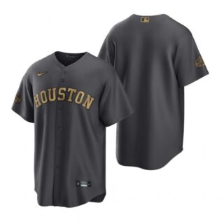 Men's Cool Base Houston Astros 2022 MLB All-Star Game Charcoal Black Stitched Jersey