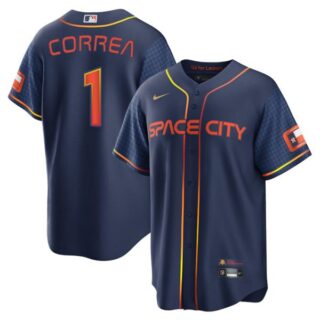 Youth Carlos Correa Houston Astros 2022 Space City Connect Navy Stitched Jersey