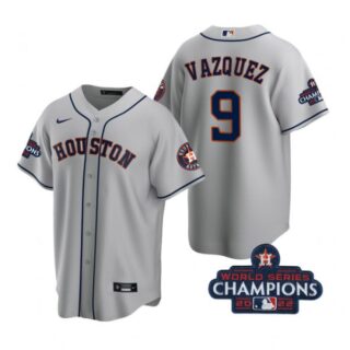 Youth Christian Vazquez Houston Astros 2022 World Series Champions Gray Stitched Jersey
