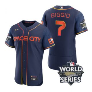 Men's Craig Biggio Houston Astros 2022 World Series Space City Connect Jersey Navy