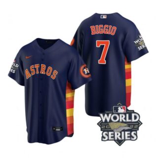 Men's Houston Astros Craig Biggio 2022 World Series Navy Alternate Stitched Jersey